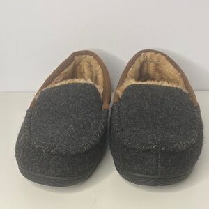 Cozy Men's Charcoal and Chestnut Loafers